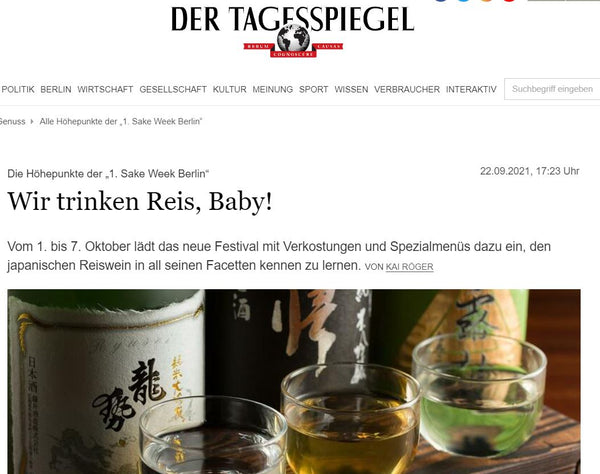 Tagesspiegel - We drink rice, baby!