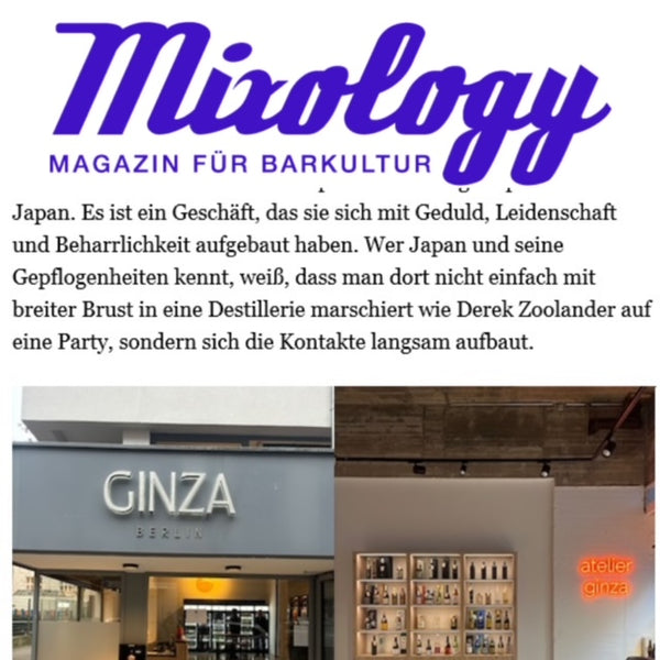 Mixology Newsletter #48 - Opening of Atelier Ginza