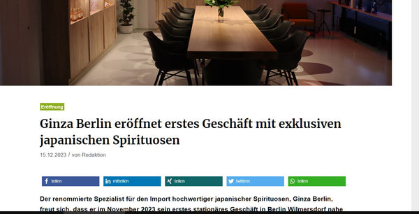 about-drinks: Ginza Berlin opens first store with exclusive Japanese spirits