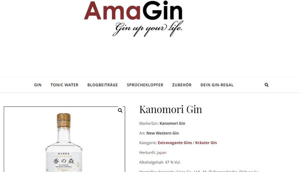 AmaGin - Review of the Yomeishu Craft Gin Kanomori