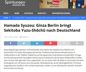 Spirits Journal: Ginza Berlin brings Sekitoba Yuzu-Shōchū to Germany
