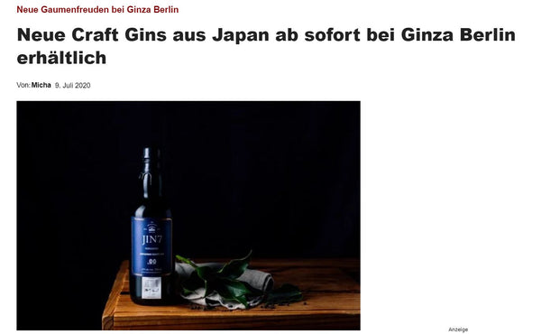 Sumikai - New craft gins from Japan now available at Ginza Berlin